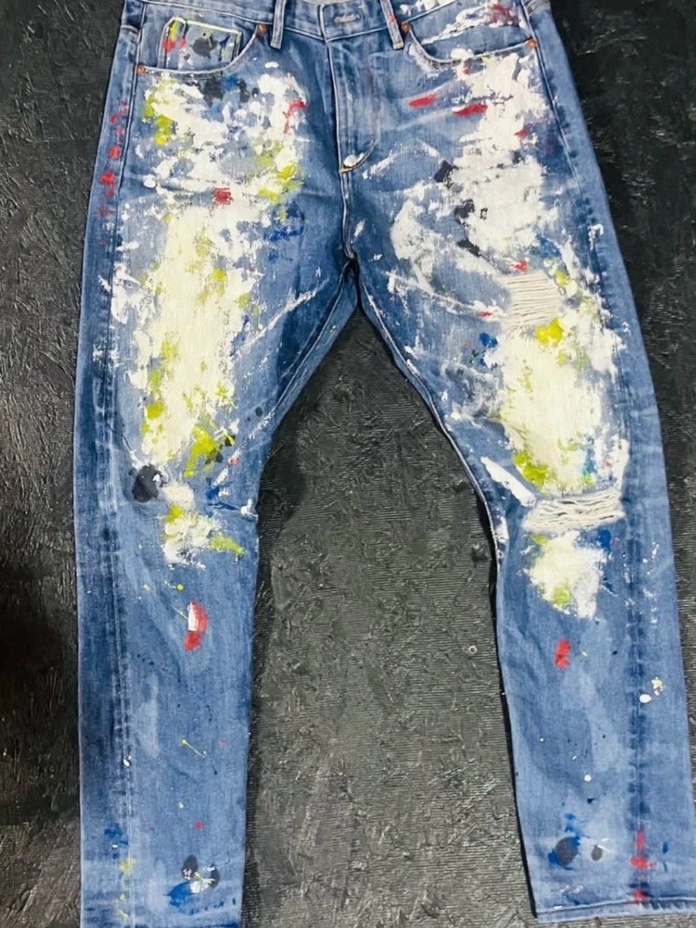 Free People Rare Paint Tortoise Jeans Paint Splatter Edition - Picture 2 of 4